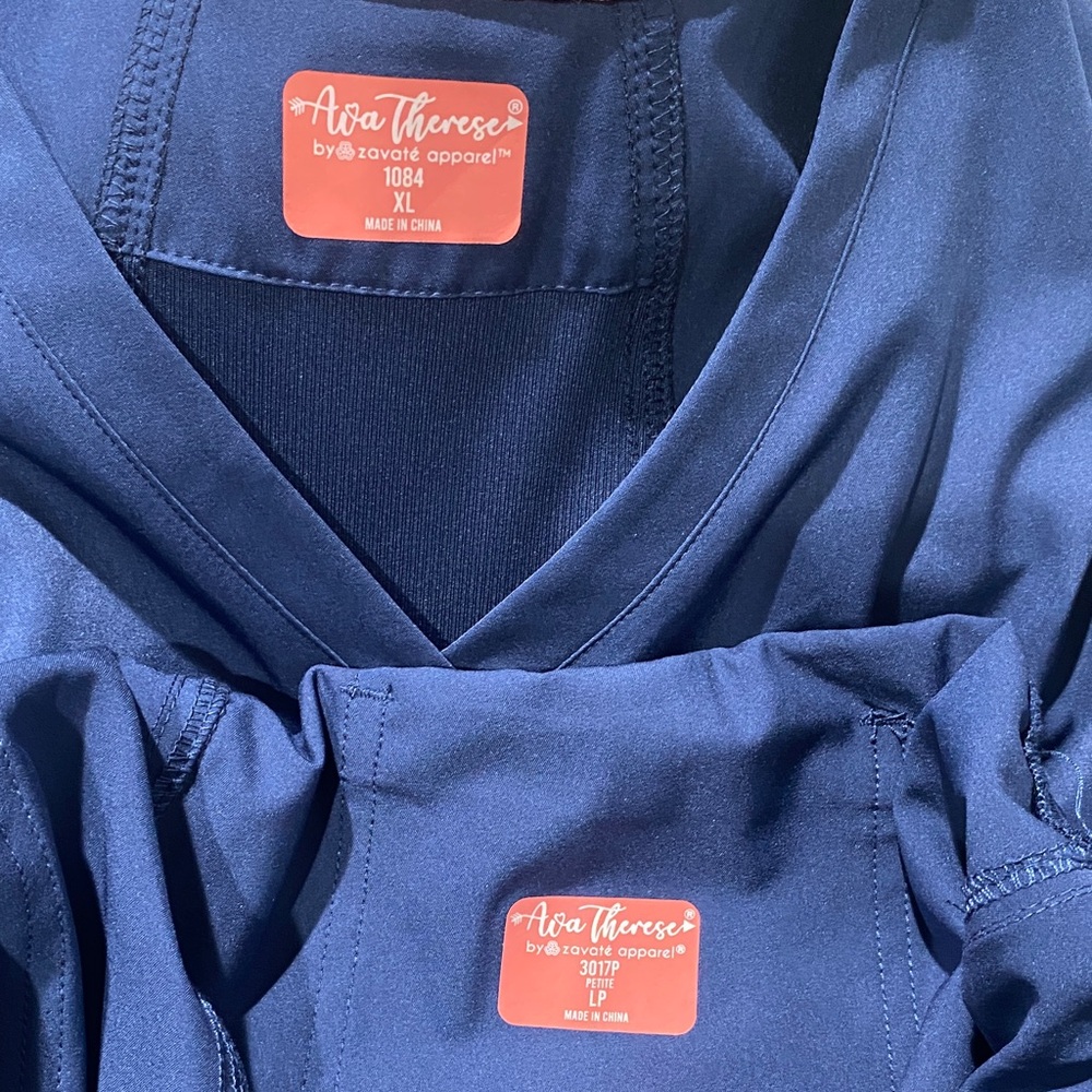 Ava Therese Navy Blue Scrub Top